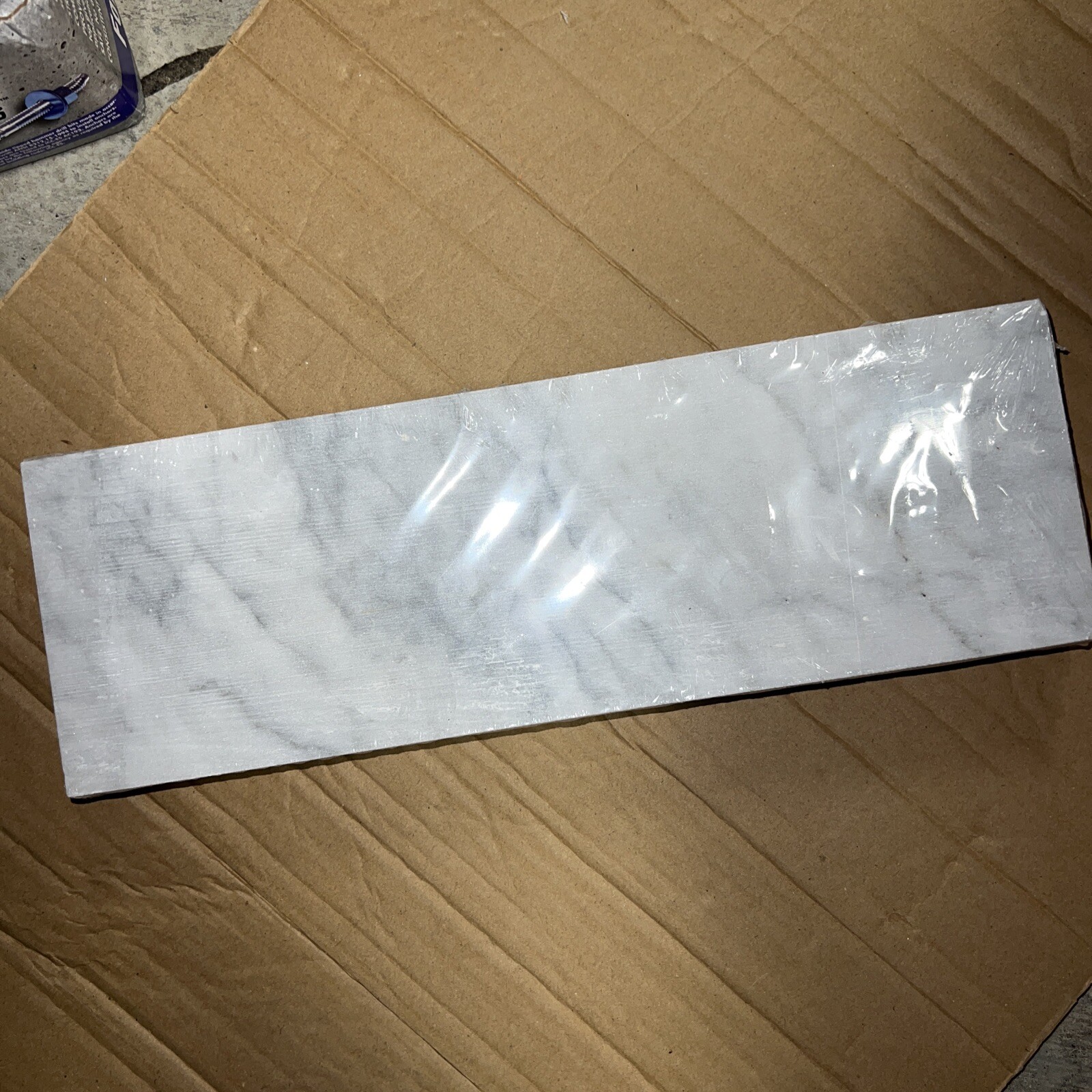 3 Pack Jeffrey Court Carrara 4″ x 12″ Marble Wall Tile Trim 99786 sealed pack