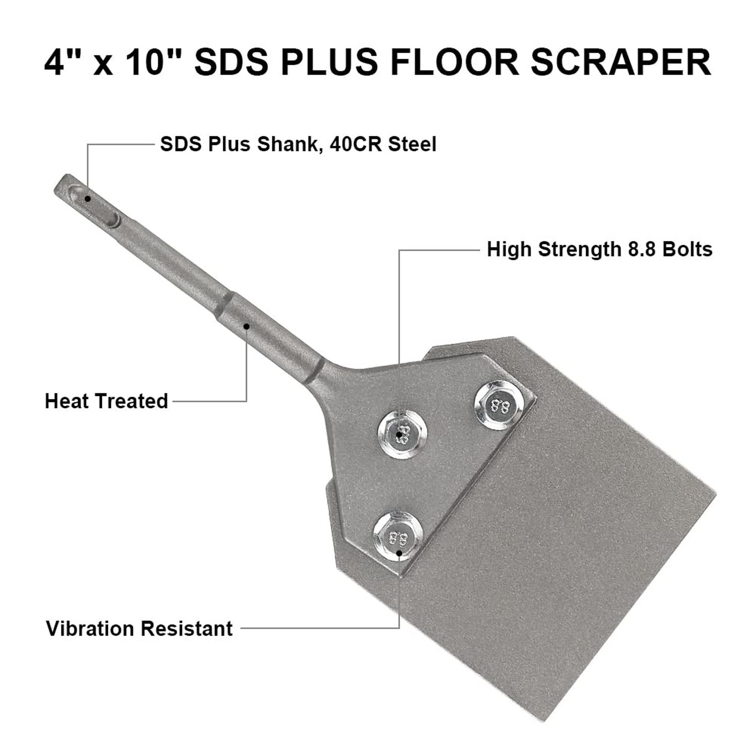 SDS Plus Floor Scraper 4″ x 10″, Thinset Removal Bit Tile Removal Chisel Tool…
