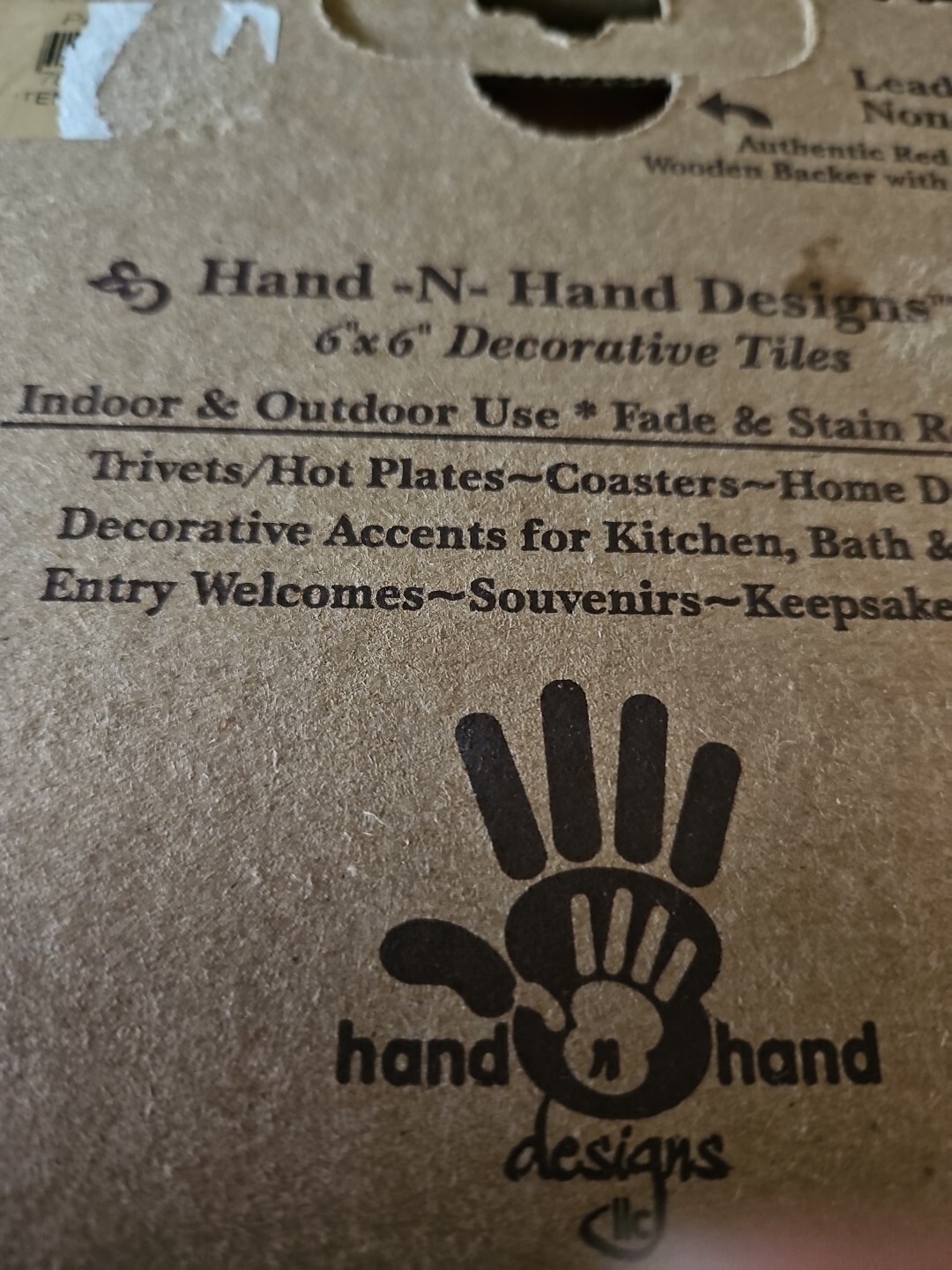 Set Of 3 Hand N Hand Designs USA Hand Glazed Decorative Tiles 6″x6″ NEW