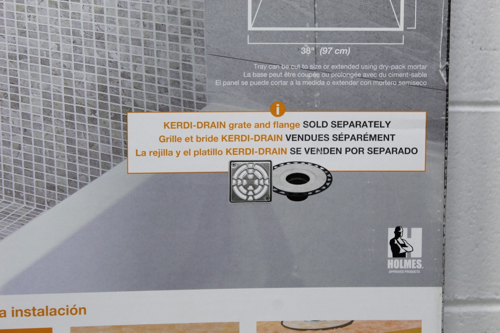 Schluter KERDI-SHOWER-KIT – WITHOUT THE DRAIN OFF CENTER 38″x60″ KSK 965 1525S