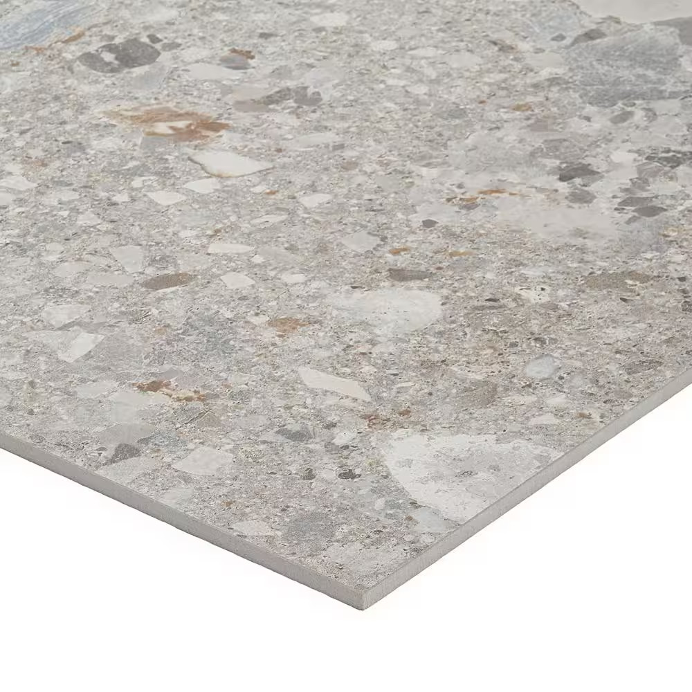 Luxe Terrazzo Earth 23.54 In. X 23.54 In. Matte Terrazzo Look Porcelain Floor an