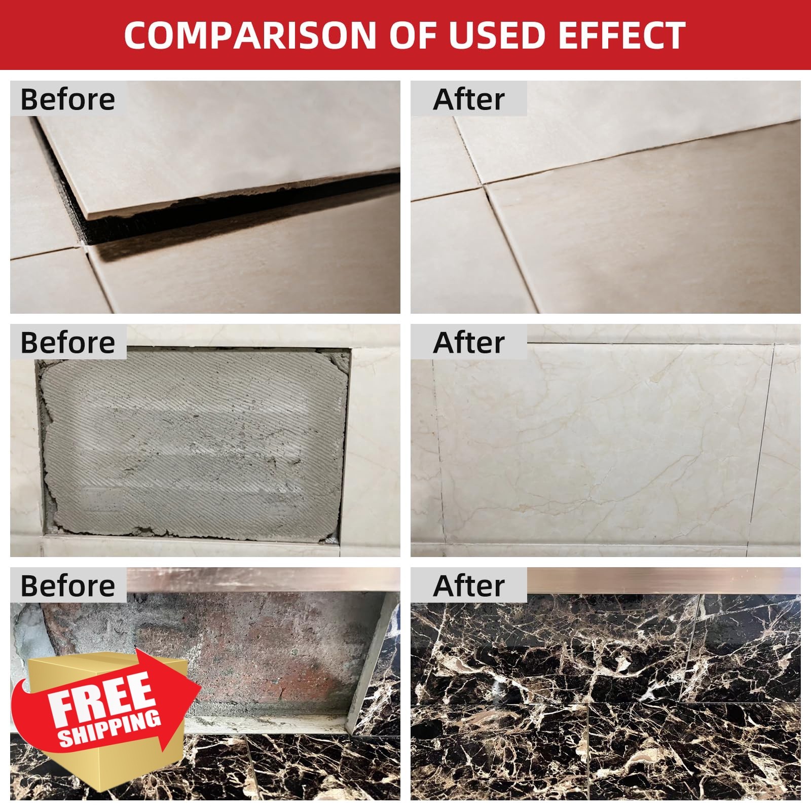Globalcom Adhesive Tile Stone White 5.3oz