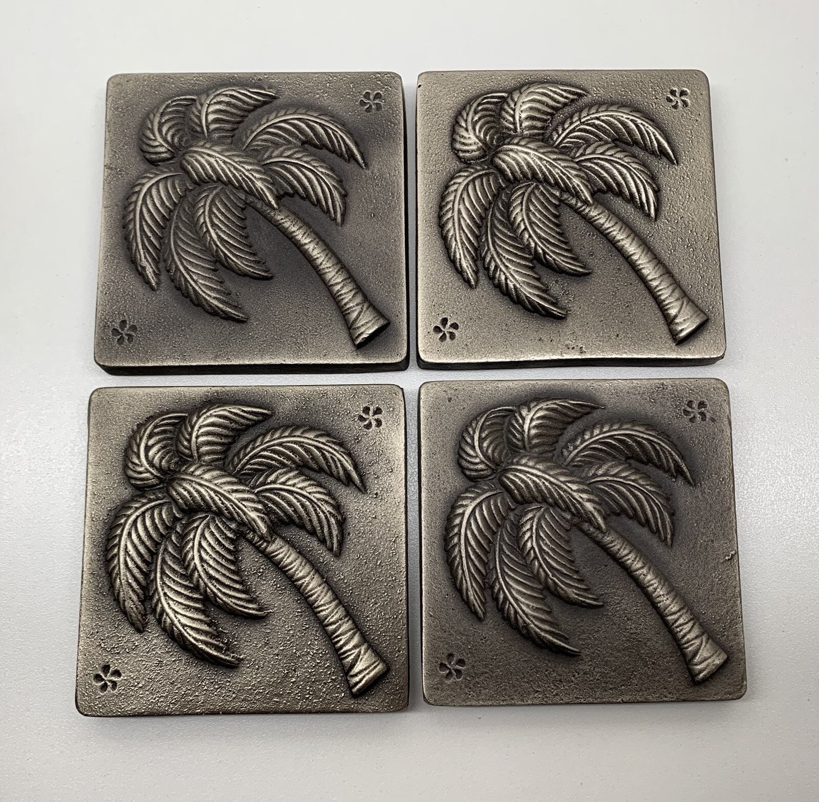 Saint Gaudens 2002 Metal Palm Tree Decorative Tile 2-3/4”