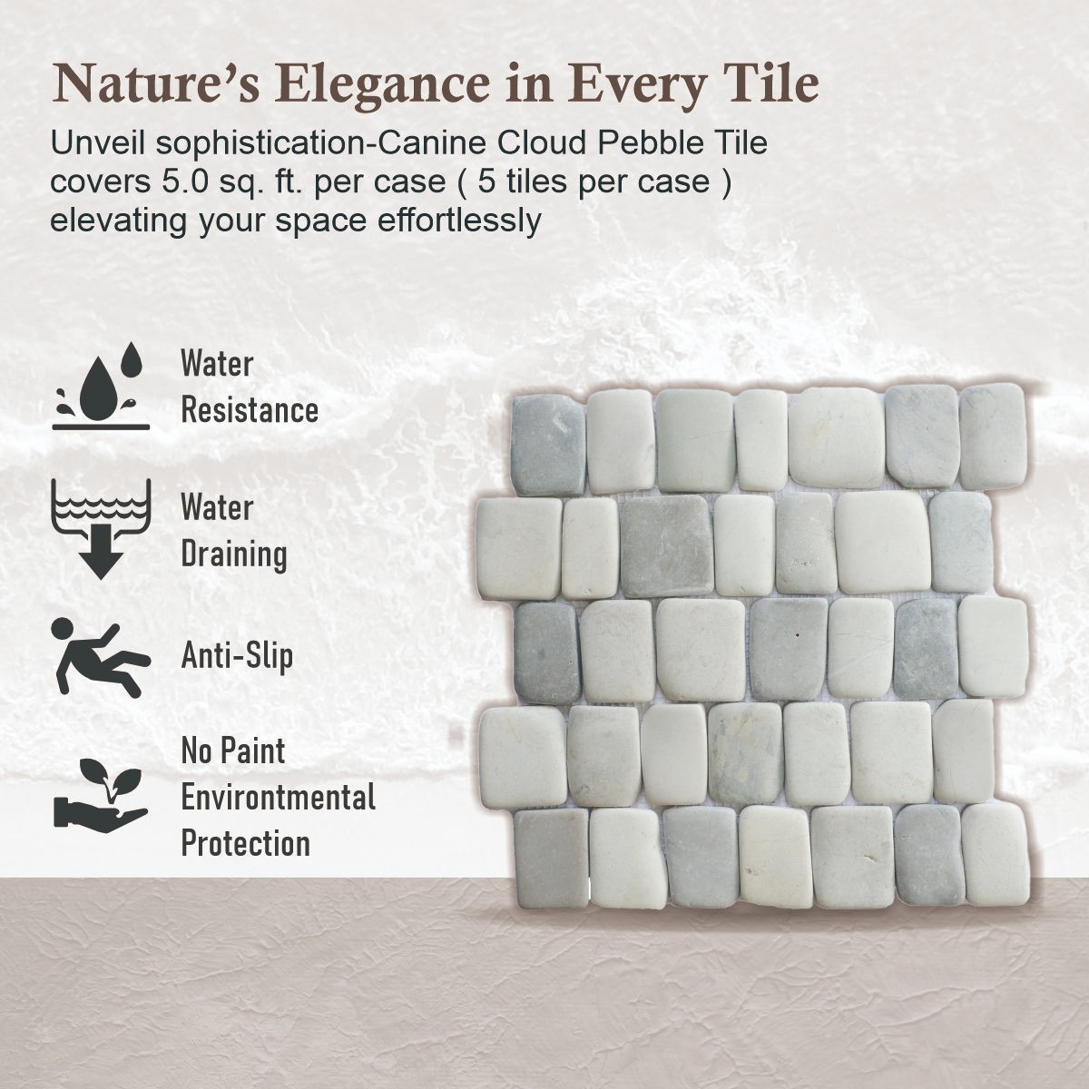 Canine Cloud Natural Stone Mosaic Wall & Floor Tile ($16.8/SqFt)