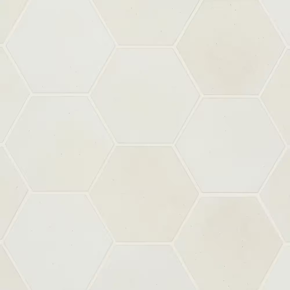 Celine Hexagon 4 In. X 5 In. Matte White Porcelain Floor Tile (4.68 Sq. Ft. /Cas