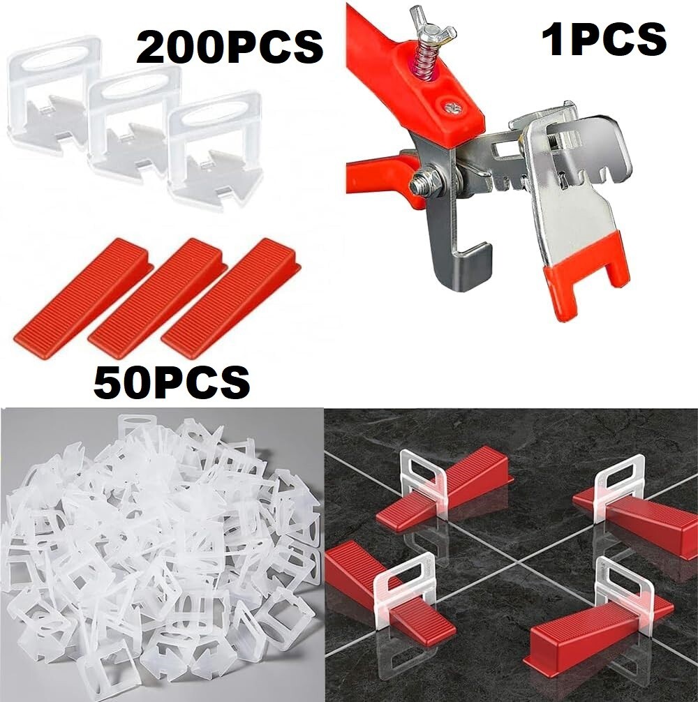 251PCS 1/16″ 1.5mm Clips Tile Leveling System Kit Floor Wall Spacer Tiling Tool