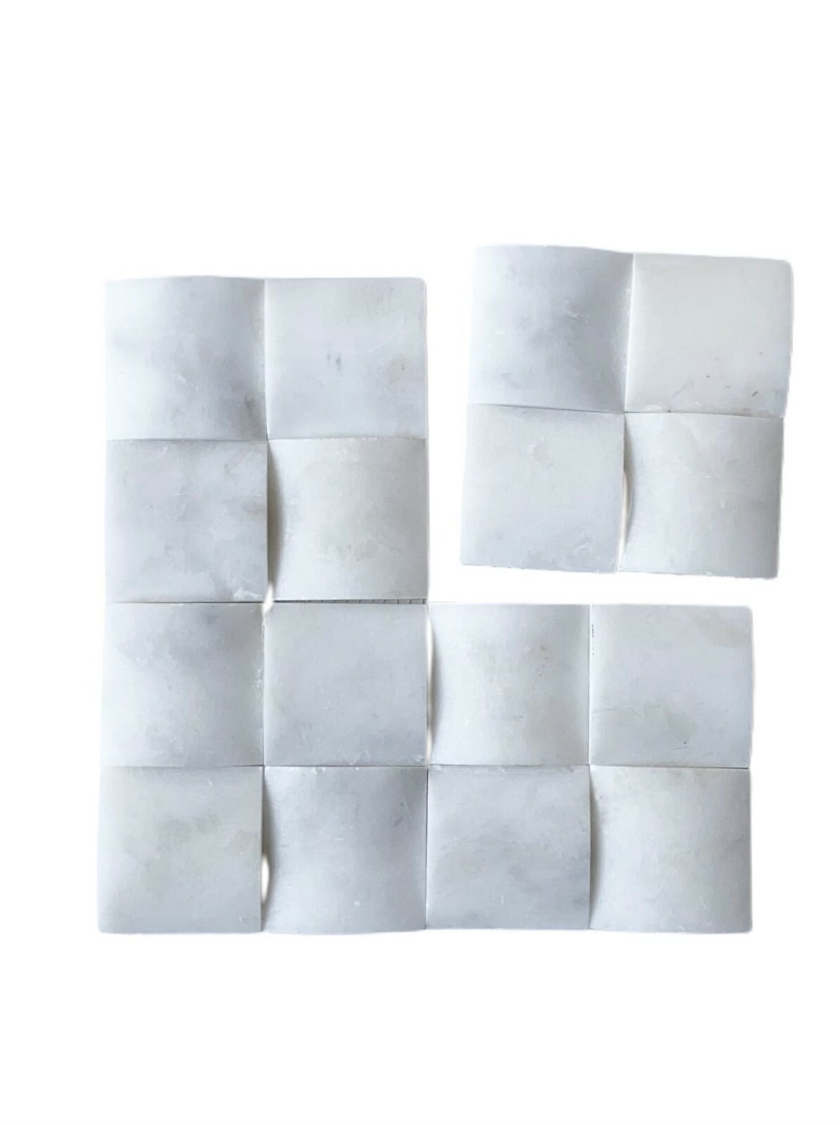 Carrara White 2″ Honed Three Dimensional Marble Mosaic Wall Tile Backsplash Bath
