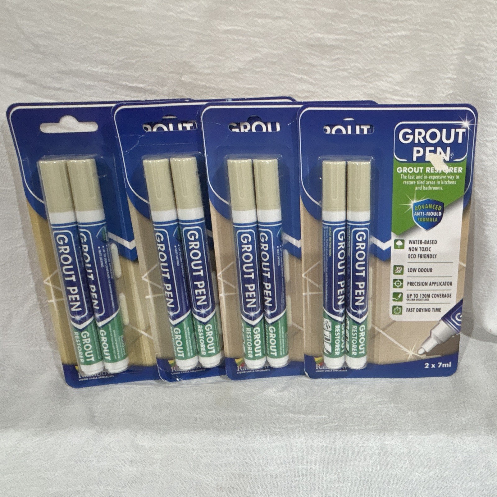 8 Rainbow Ivory Grout Pens Water-Based Non-Toxic.