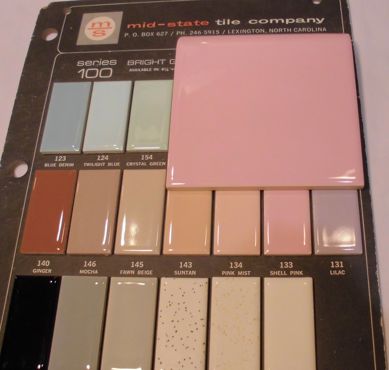 1 Shell Pink Radius Bullnose Ceramic Tile 4-3/8″ by Mid-State: Glossy Mud Caps