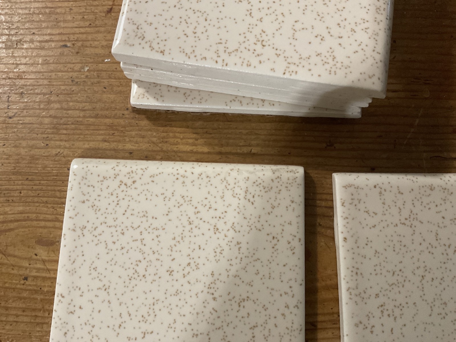 2 Vtg. Rounded Edge American Olean 4 1/4 x 4 1/4 Buckwheat Ceramic Tile – USA