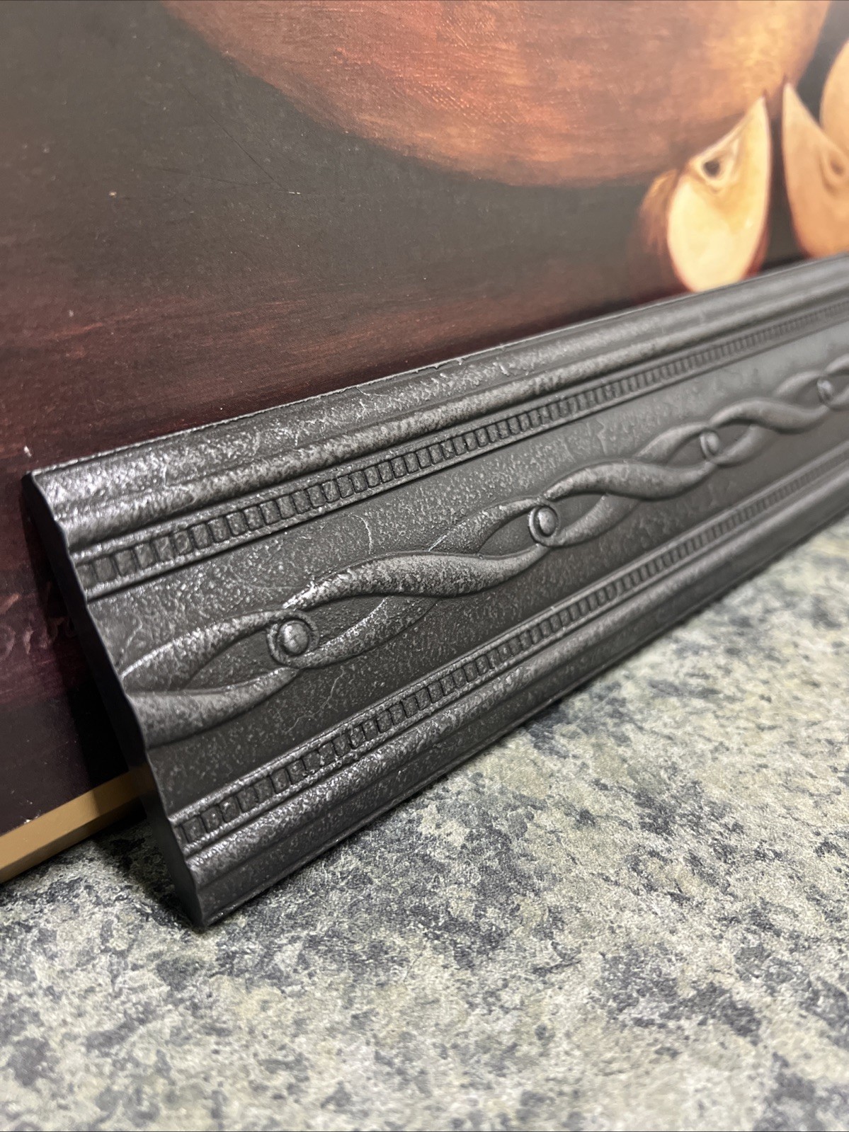 12 Questech Composite Trim Tile 3×12 Empress Border Order Polished Iron Gray