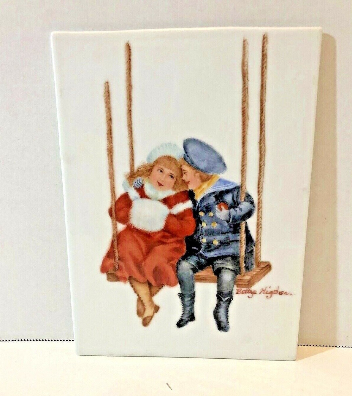 Vintage Gerold Porzellan Rare Fine Porcelain Bavaria W-Germany Art Tile 7.5″x6″