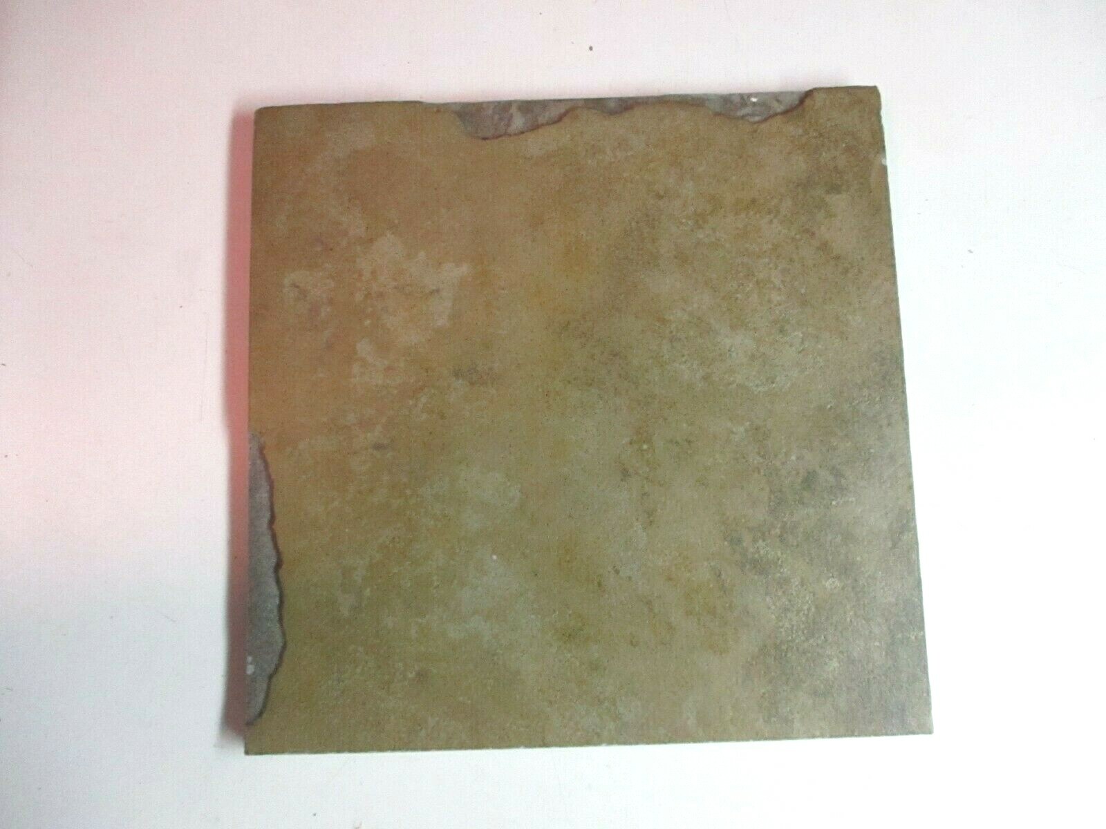 1 Floor Tile Italy Simulated Slate 6″ Sq Porcelain Matte Brown w/ Variations Vtg