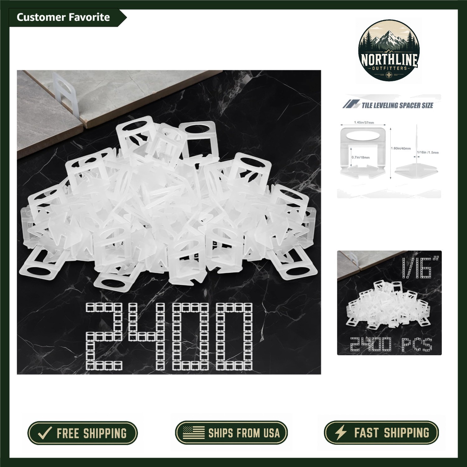 Ultimate Tile Leveling System: 2400 Spacers for Perfectly Flat Floors & Walls
