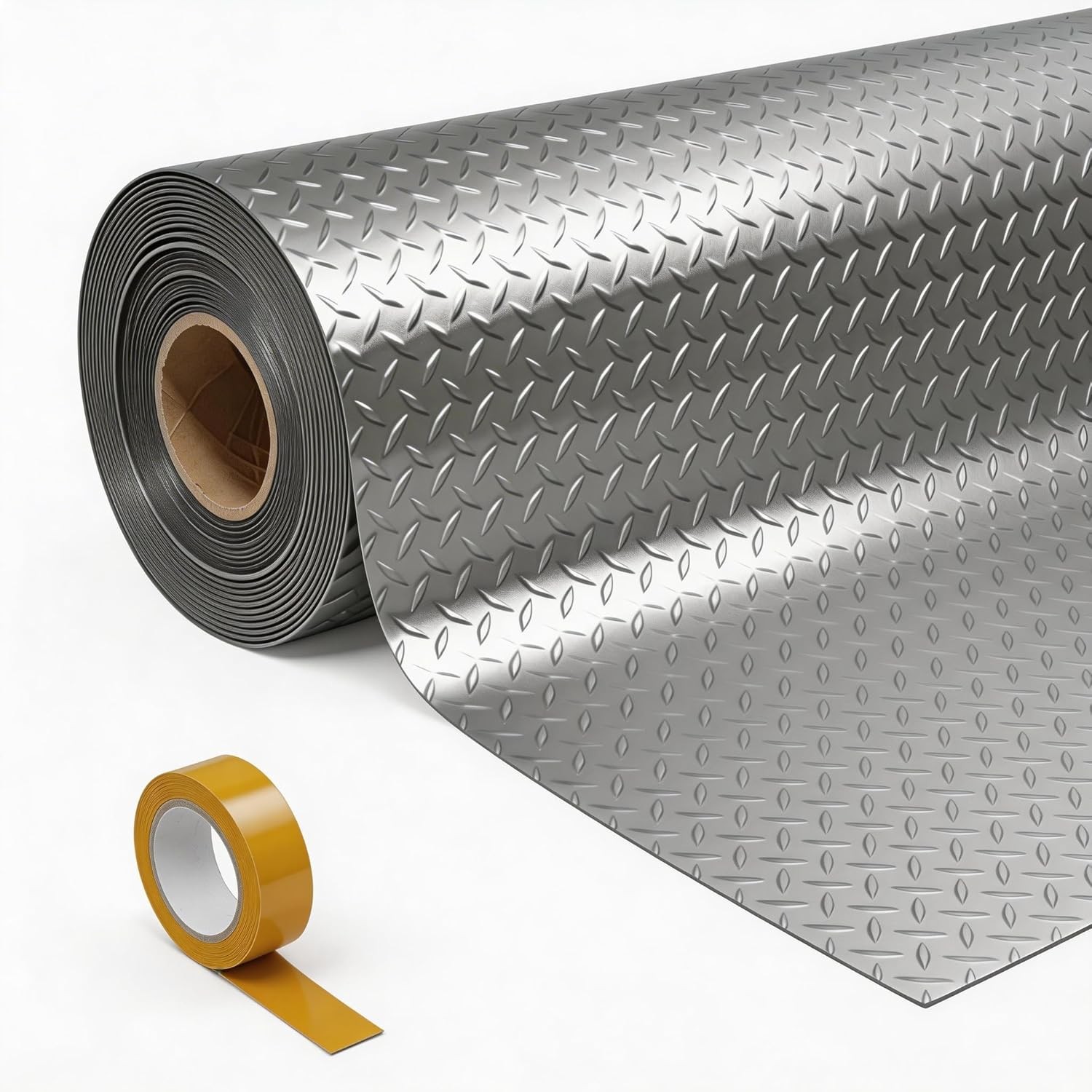 2mm PVC Garage Floor Mat Diamond Plate Non Slip Waterproof Roll 8 to 20 FT