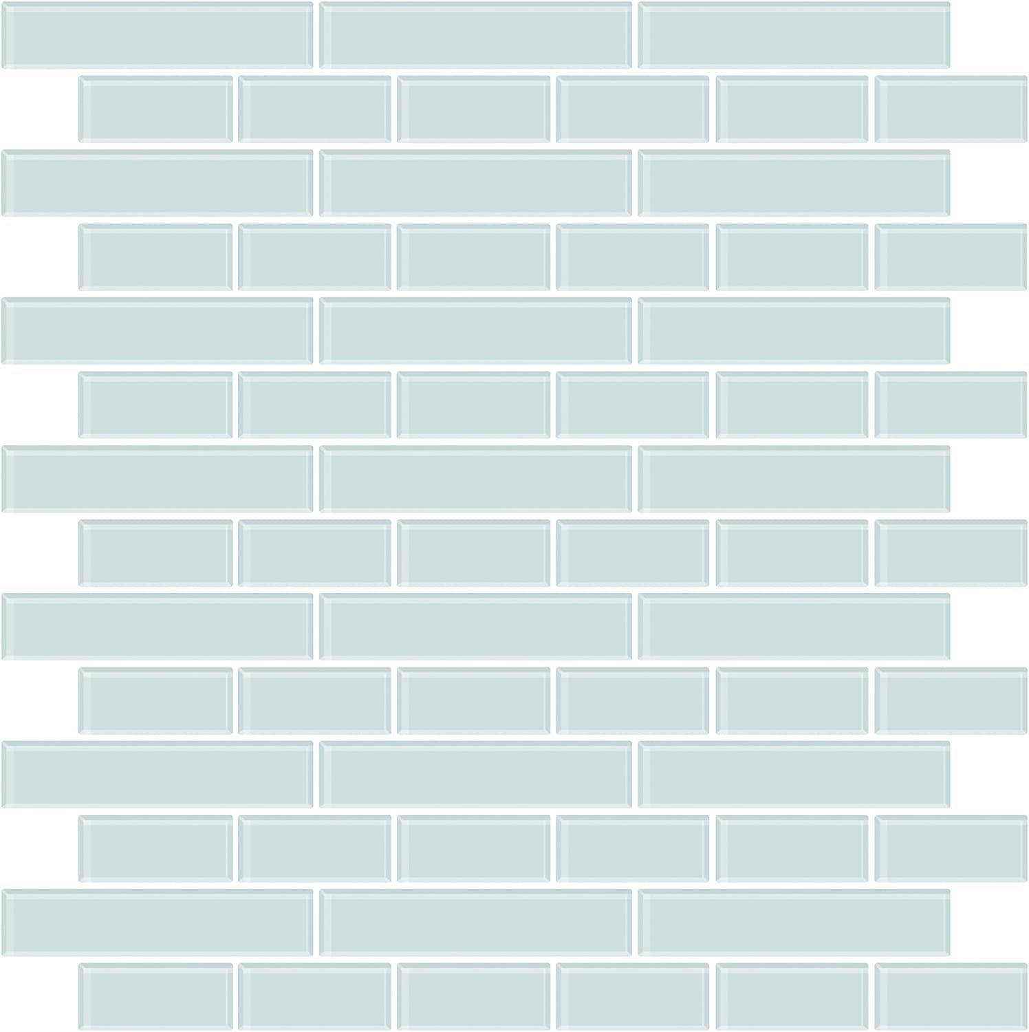 NH2361 Sea Glass Peel & Stick Backsplash Tiles, Blue
