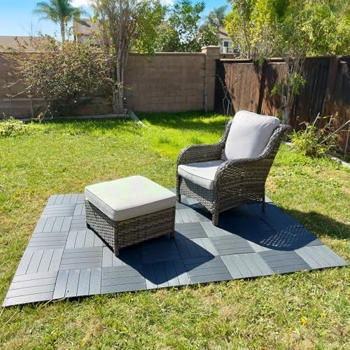 36 sq ft Interlocking Deck Tiles – 36 Pack Waterproof Outdoor Flooring 12″x12″ C