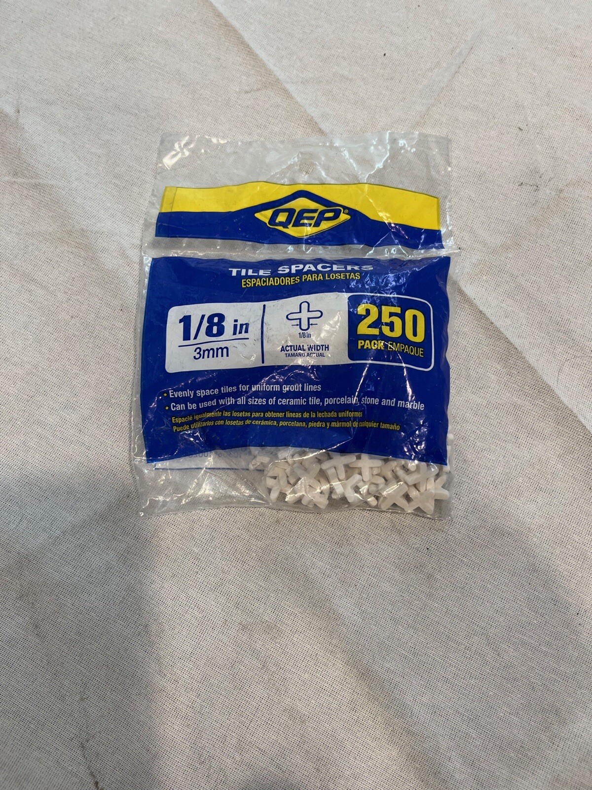 Lot Of 6. QEP 1/8 Inch Tile Spacers ~ 250 Pieces 3 MM Item 10026Q, NEW 1500total