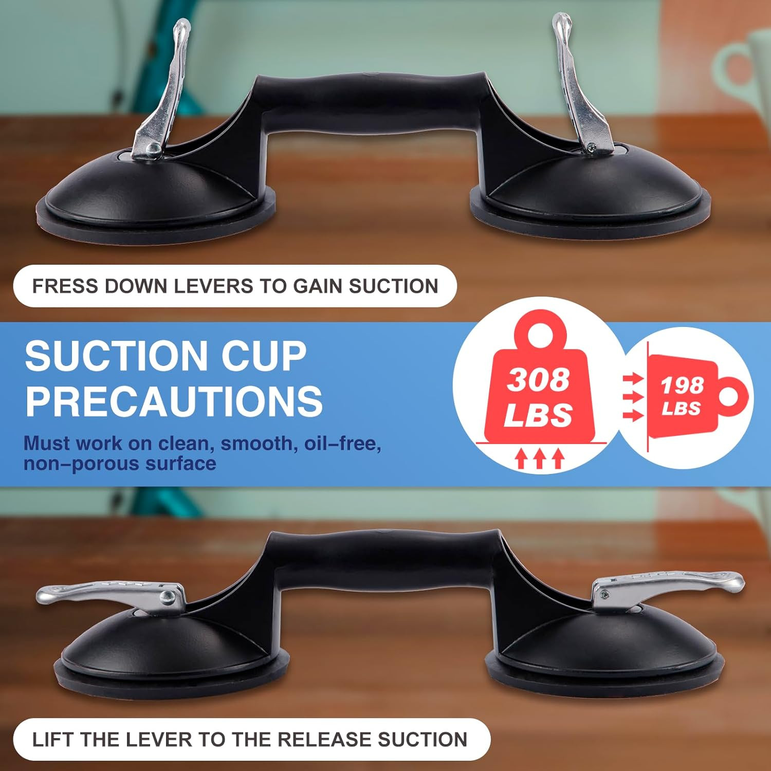 4PC Laminate Flooring Tools, Floor Gap Repair Tool Set with Suction Cup