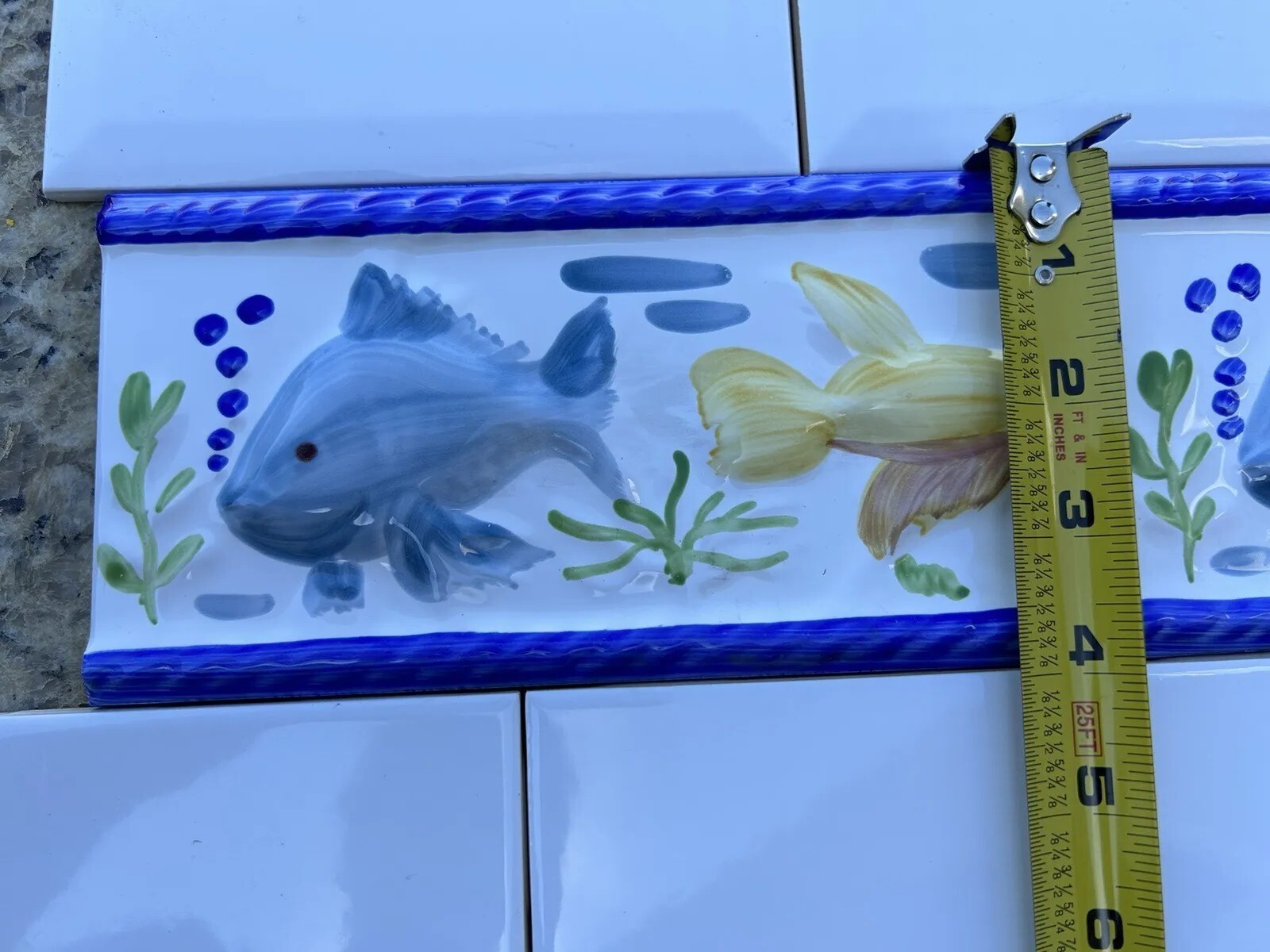4″ X 8″ Tile Fish Aquarium Borders Imported From Spain Bathroom Tile