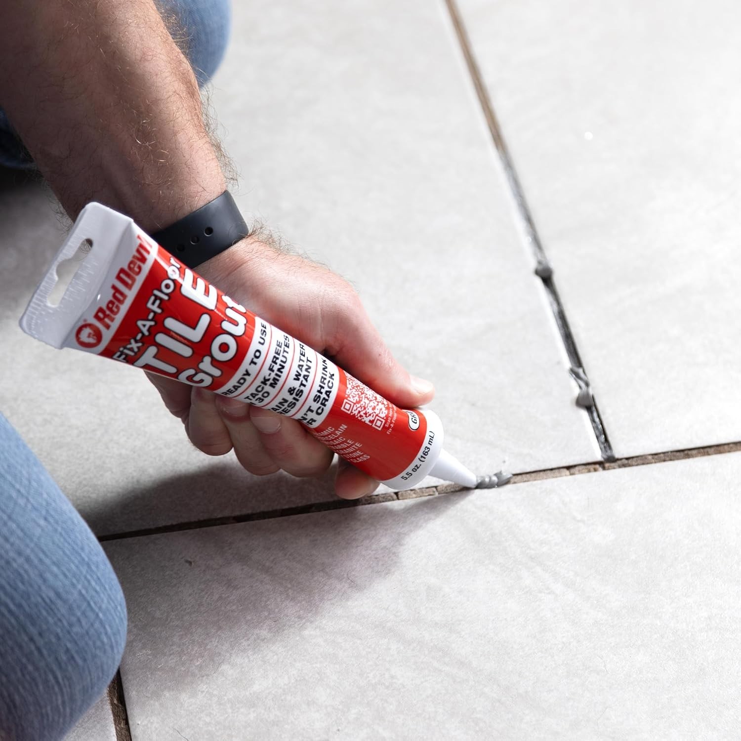 Versatile White Grout for Ceramic, Marble & More – 5.5oz Squeeze Tube