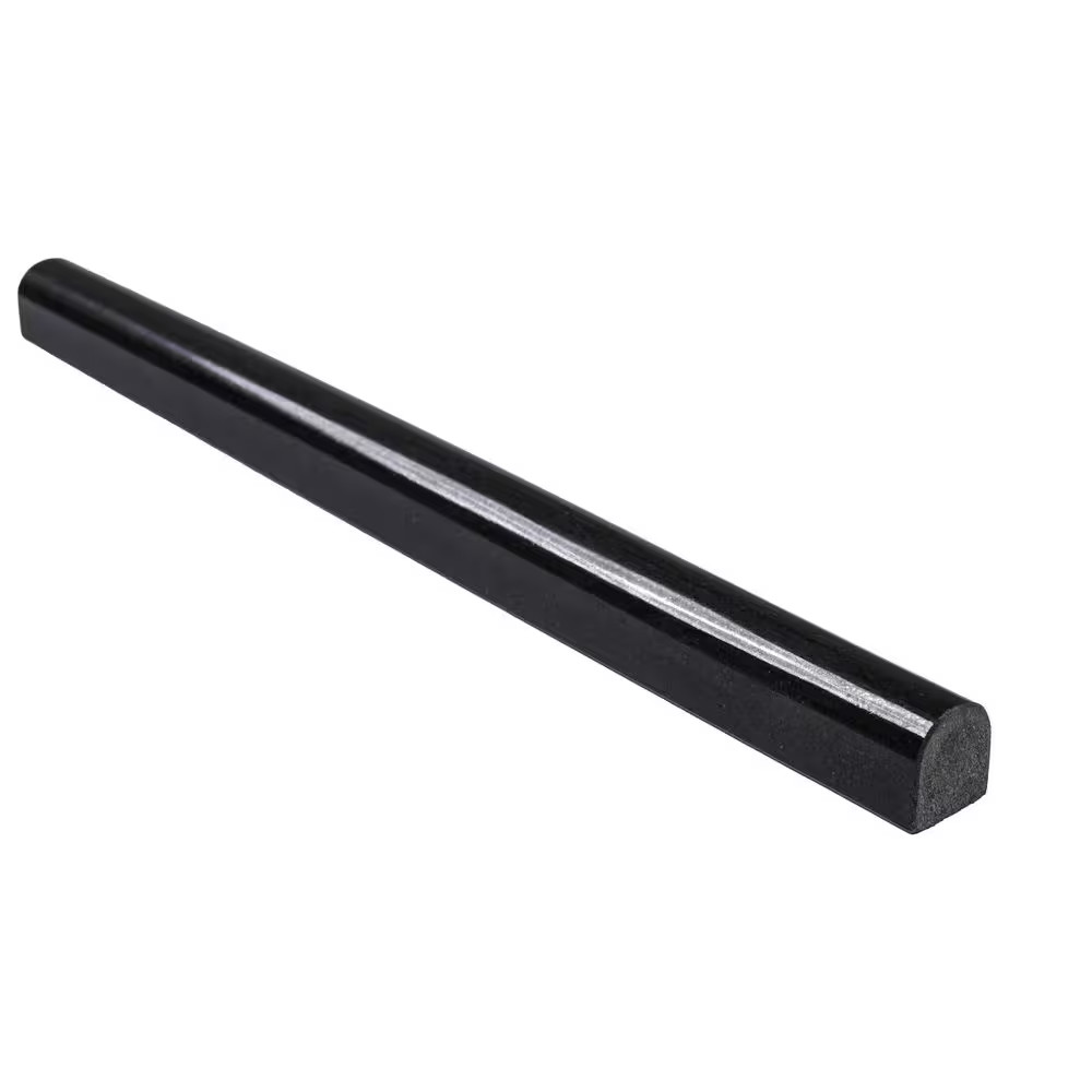 Absolute Black Pencil Molding 3/4 In. X 12 In. Polished Granite Wall Tile (1 Lin