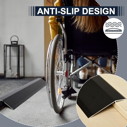 2 Pcs Aluminum Floor Transition Strip 36″ Threshold Ramp Edge Trim – 1.8mm Thick