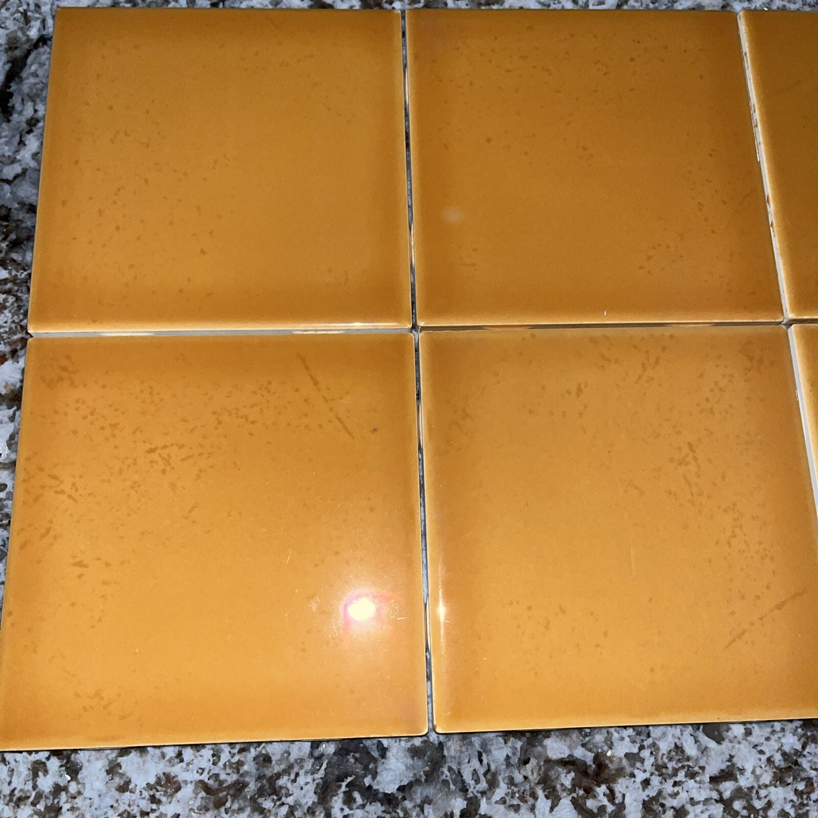 6 pcs. Mustard Seed KK04 Ceramic Tiles Daltile 4-1/4″ New Free Shipping USA