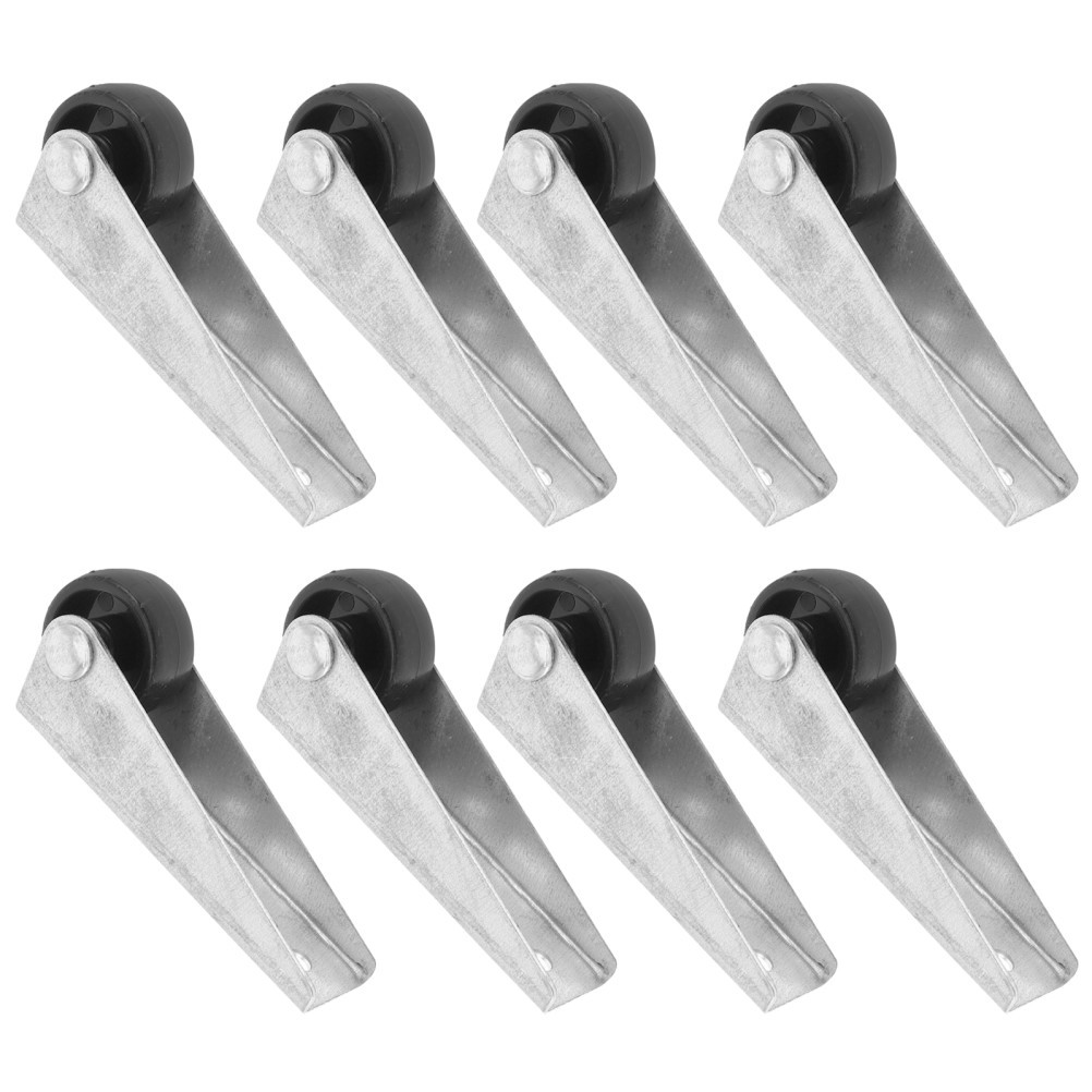 8Pcs Silver Gate Repair Wheels Durable Nylon Steel Door Bottom Casters