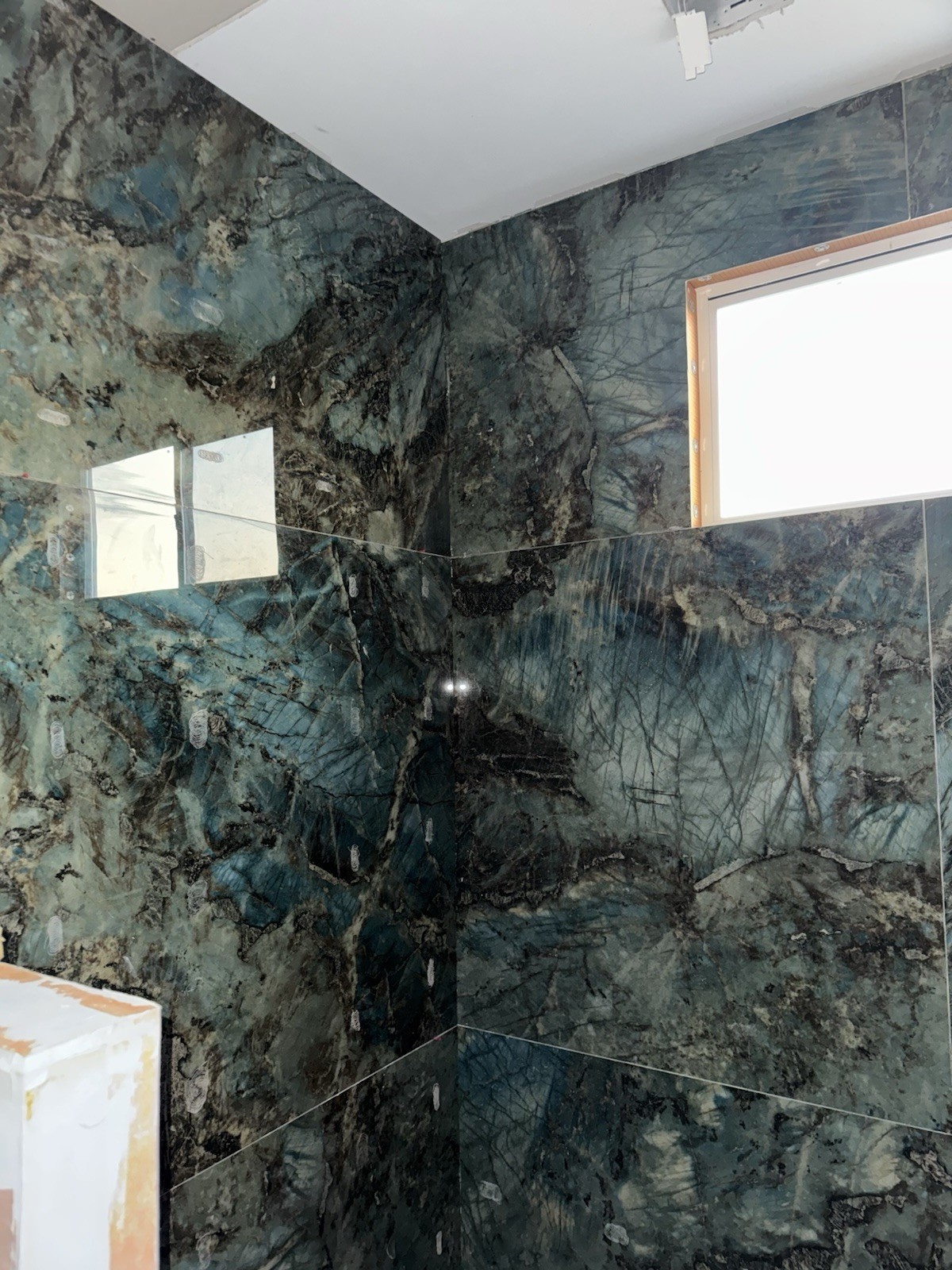 Forest Green Marble-Look Modern Glossy 48×48 Wall/Floor Tile