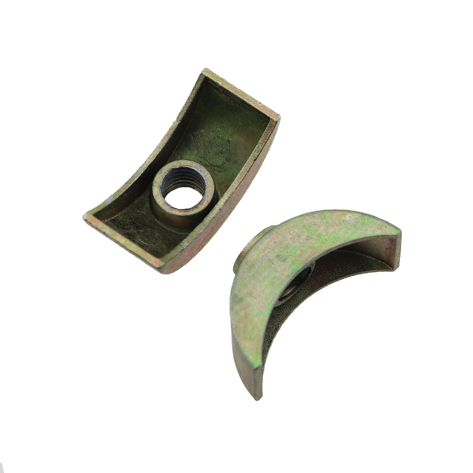 Guifeng 14PCS M6 Half Moon Nut Connector Closet Bed 24.5x11mm, M6, Green