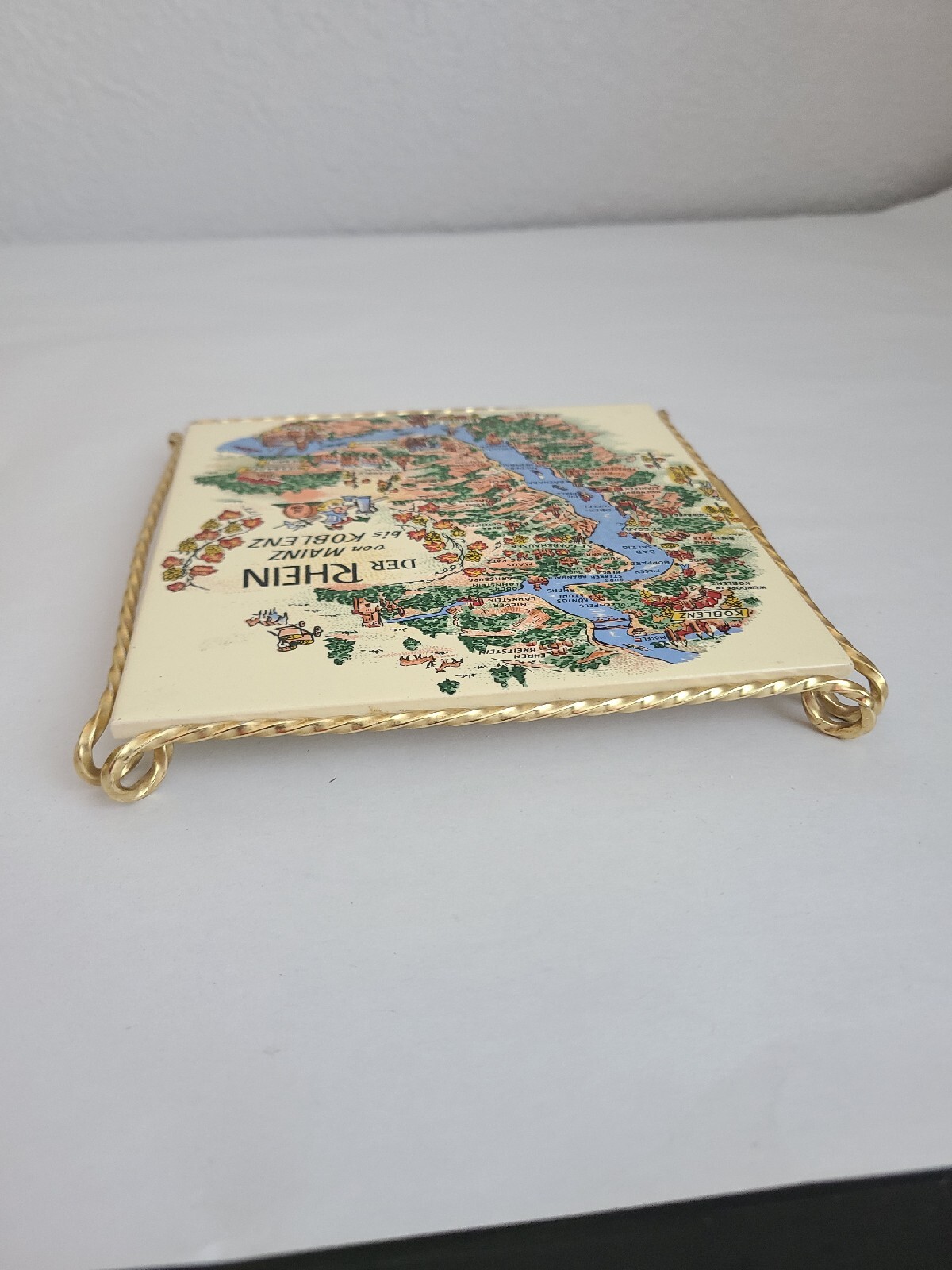 VTG Metal Framed Ceramic Tile “DER RHEIN von MAINZ bis KOBLENZ”