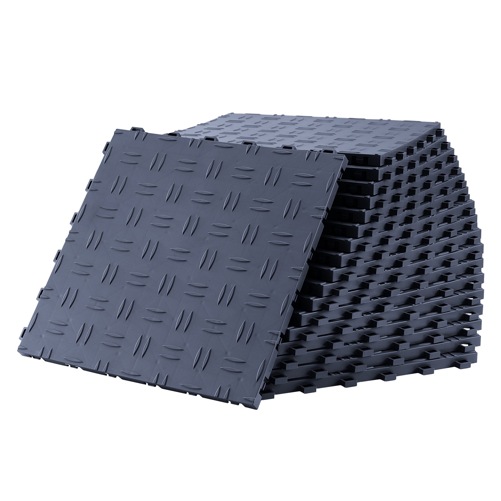 VEVOR Garage Flooring Tiles Interlocking 12×12″ 50 Pack Bulk 50 sq.ft Graphite