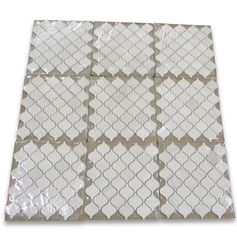 H892XH Golden Beach Moleanos Beige Limestone Lantern Arabesque Mosaic Tile