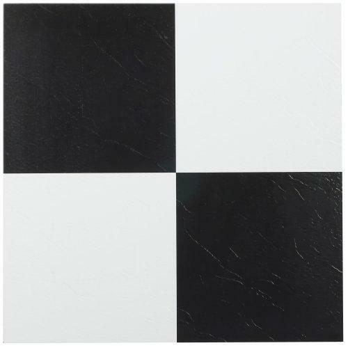 Achim Home Furnishings FTVSO10320 Nexus 12-Inch Vinyl Tile Black and White 20pc