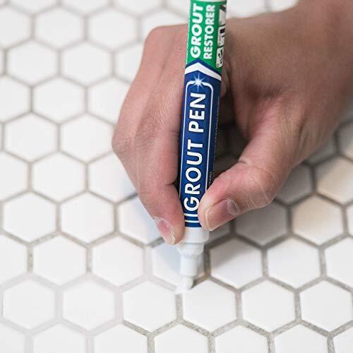 Grout Pen White Tile Paint Marker: Waterproof, Sealer Pens, Narrow 5mm Tip (7mL)