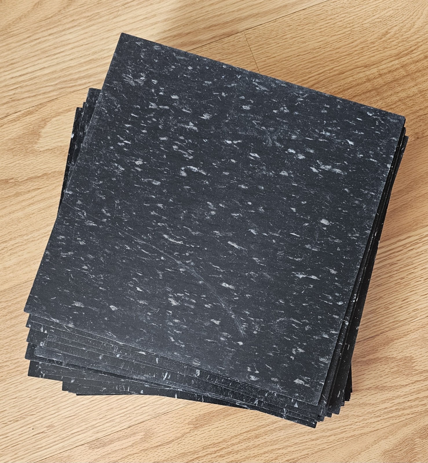 Flextile Commercial Vinyl Composition Tile 12×12 Black White Speckle VCT Lot 22