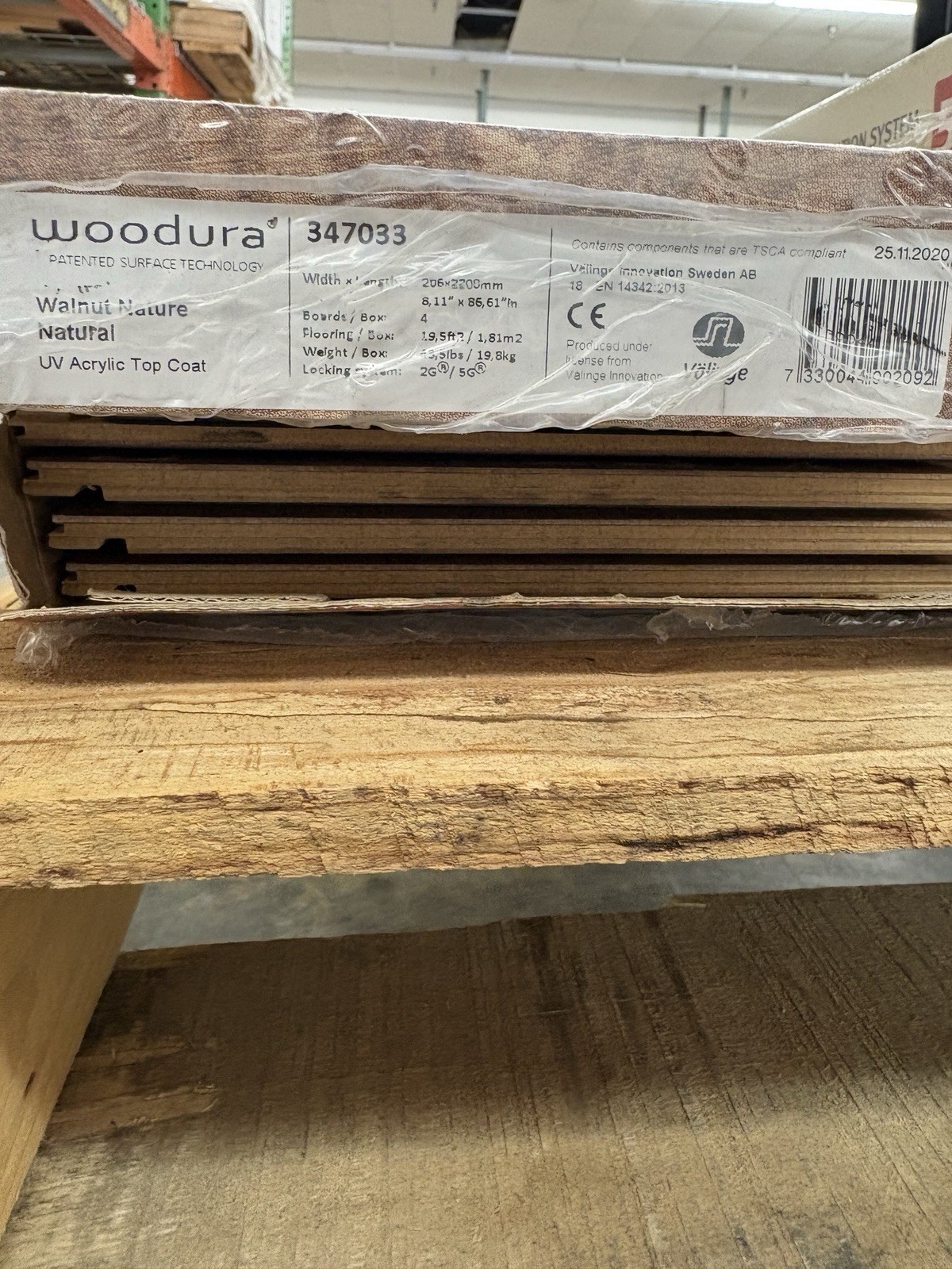 Valinge Waterproof HARDENED WOOD FLOORING NATURAL WALNUT 347033