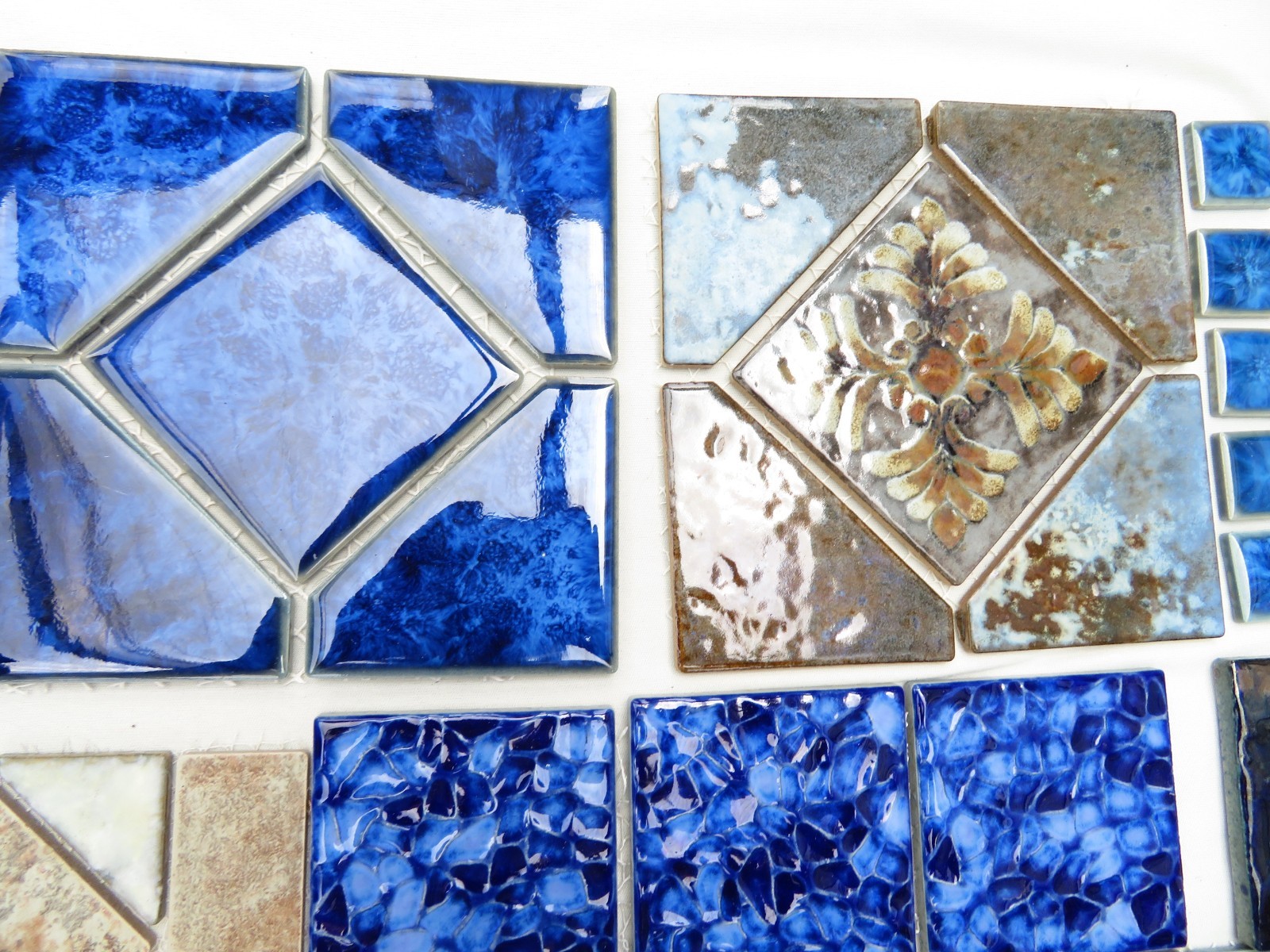 Tiles Weatherproof Assorted Craft Blues Tan Dark Light Textured & Smooth Pool