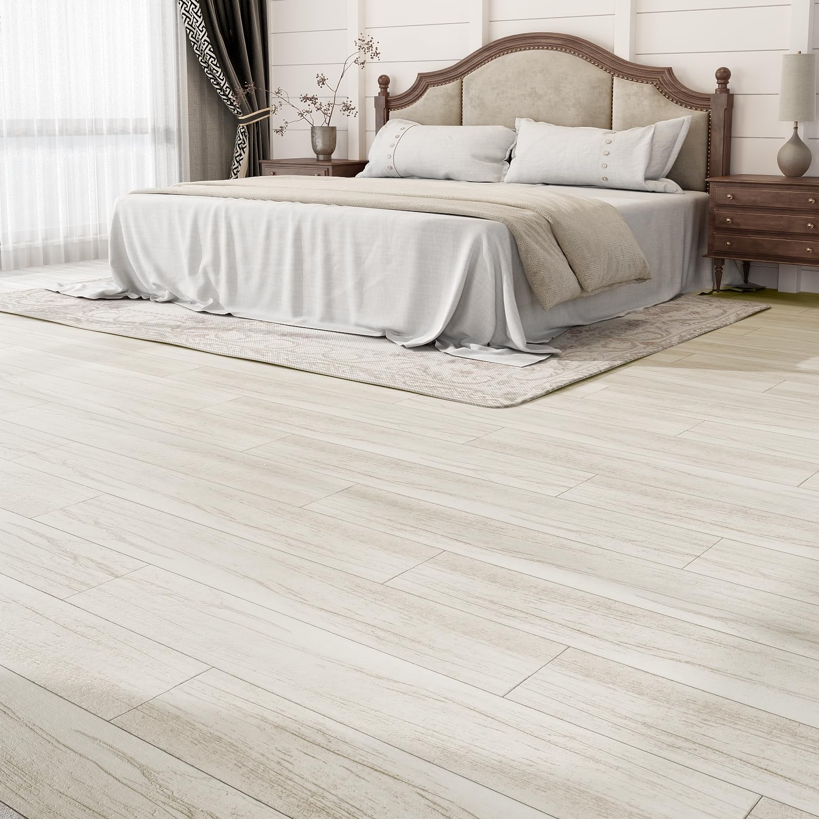 18 Sq. Ft Floor Tiles Peel and Stick Vinyl Floor 36 x 6 inch Luxury Self Adhe…