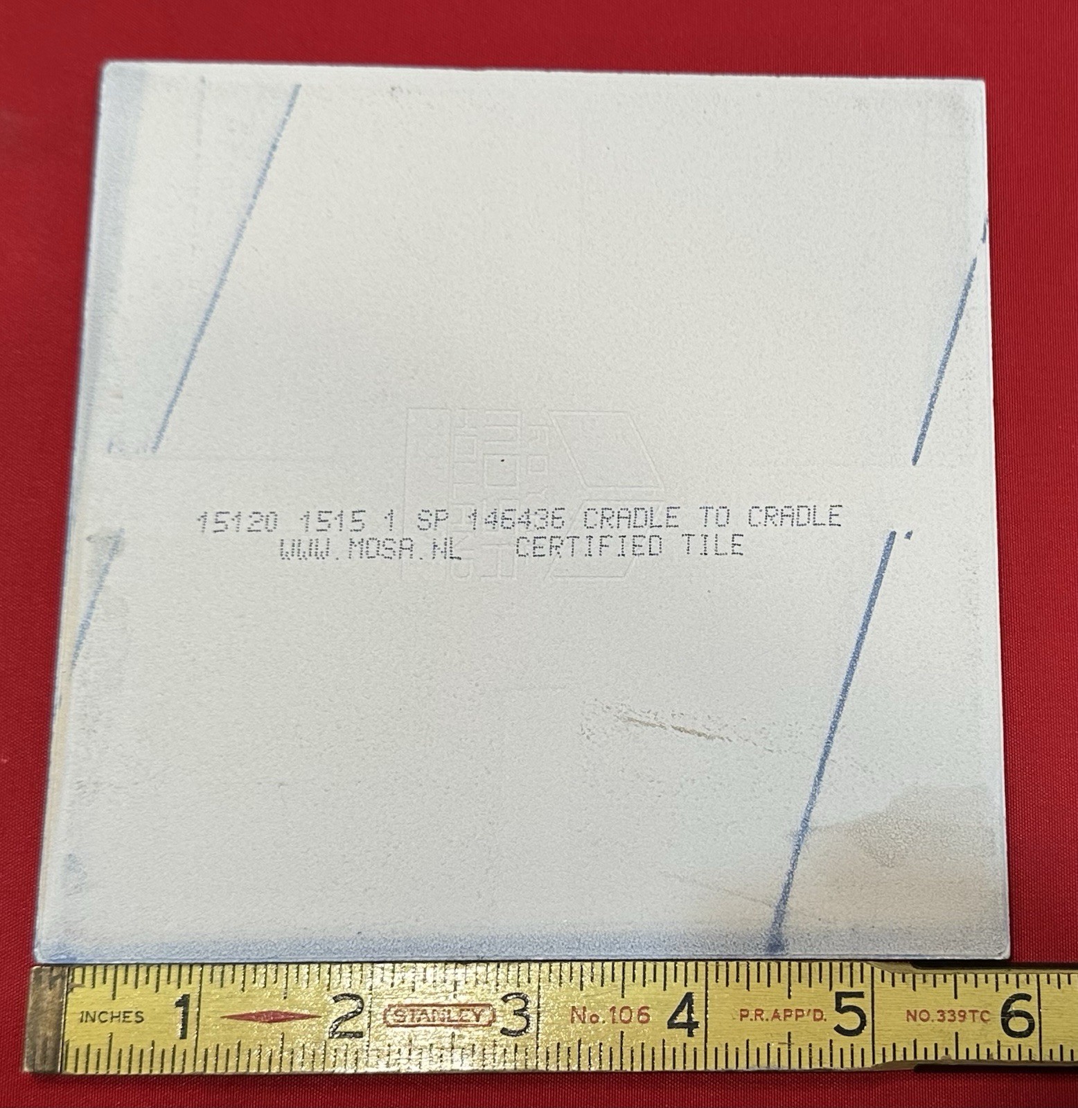 1 pc. 3/16″ Thickness Matte Dark Blue: 5-13/16″ Square Ceramic Tile, New Stock