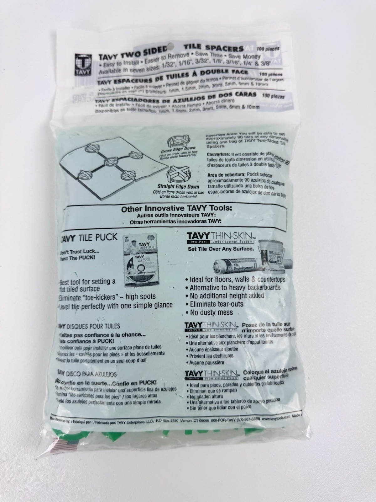 11Pack TAVY Two Sided Tile Spacers 100 pieces 1/16″ 1.5 mm T-Spacers Made In USA