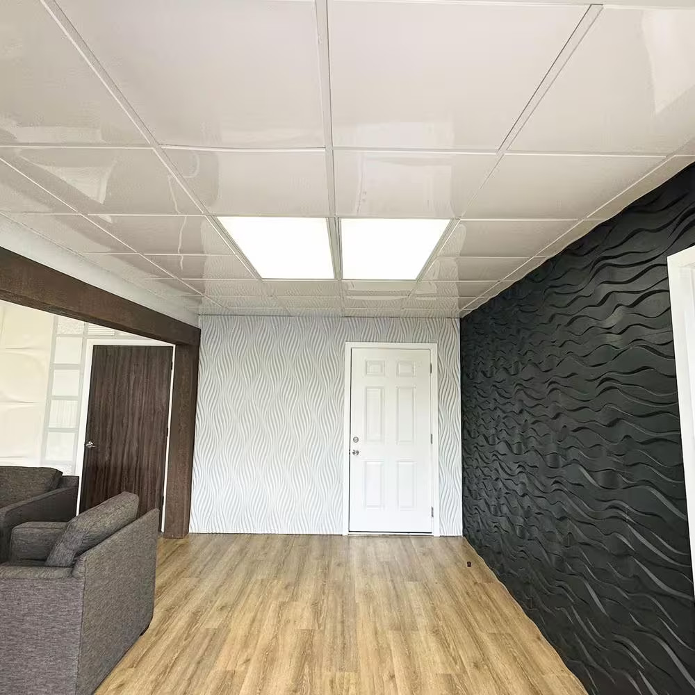 Smooth Economy 2 Ft. X 2 Ft. Revealed Edge Lay-In Ceiling Tile in Gloss White (