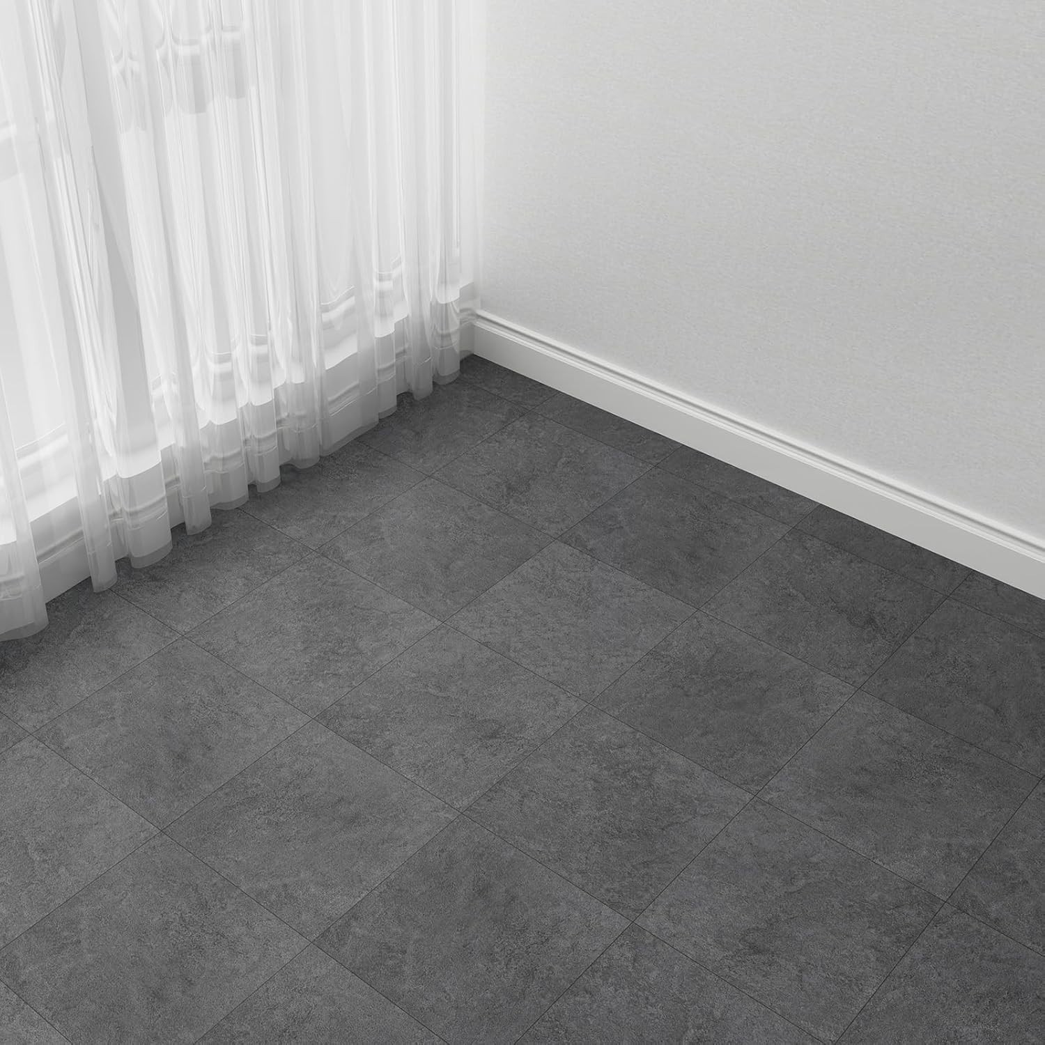 Stylish Peel and Stick Vinyl Floor Tiles, 12×12 inch, 30 Sq.Ft for Home Decor