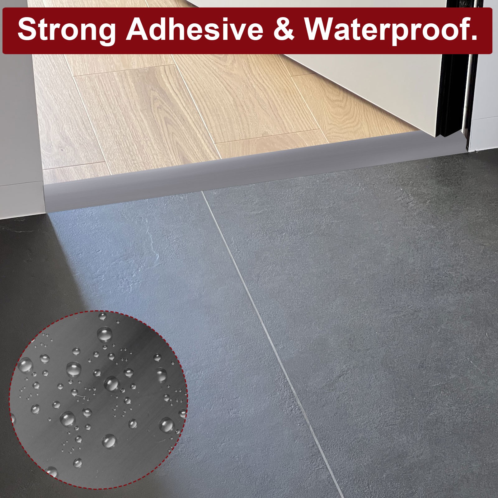 3.3Ft Floor Transition Strip Self Adhesive 1.58″ Flooring Cover Strip Black