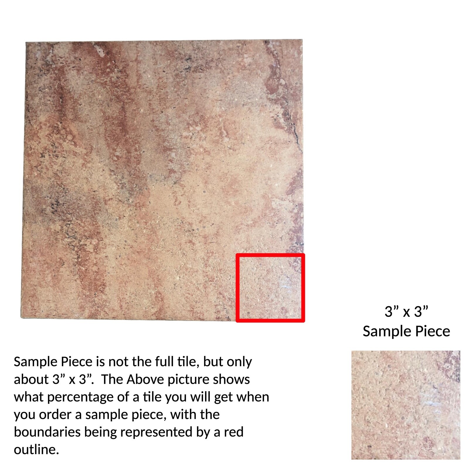 Tile Magma Red Ceramic Floor About Wall Remodel 3×3 SAMPLE PIECE TS-78