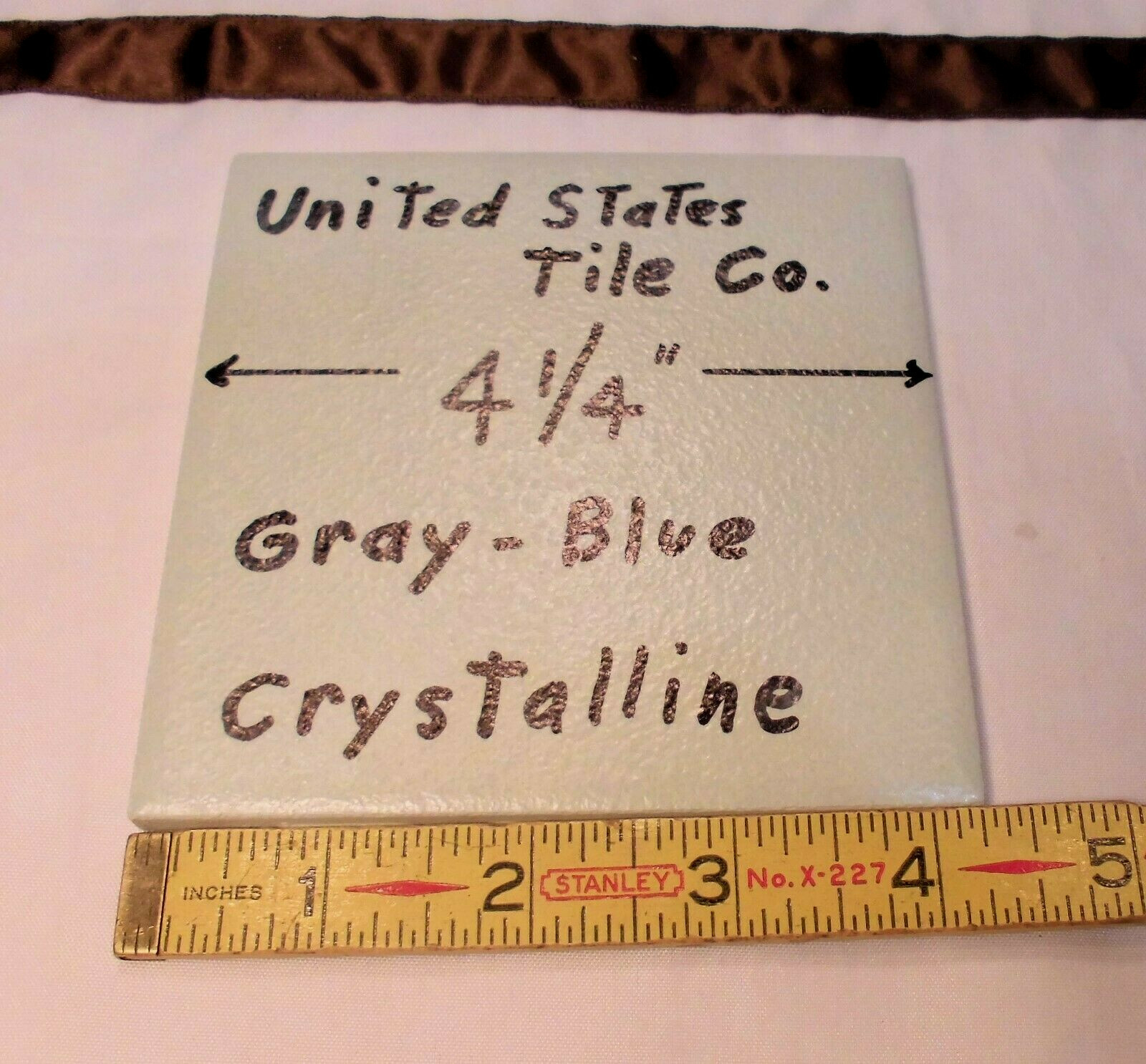 5 pcs. *Gray-Blue* Ceramic Tiles 4-1/4″ Crystal Glazed – Prestige, New Stock