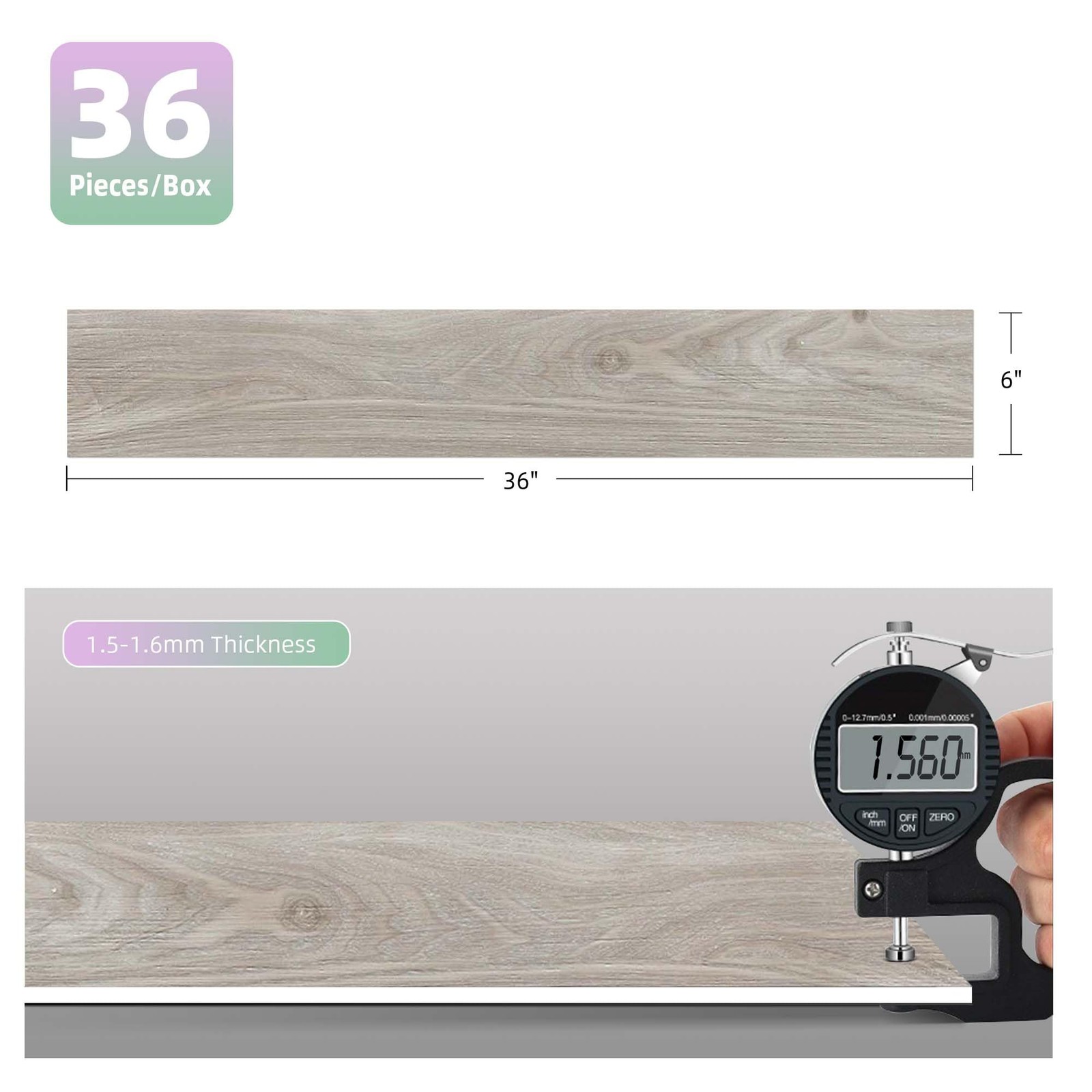Jeedeson Peel And Stick Floor Tile Waterproof Vinyl Flooring 36-Pack 54 Sq.Ft