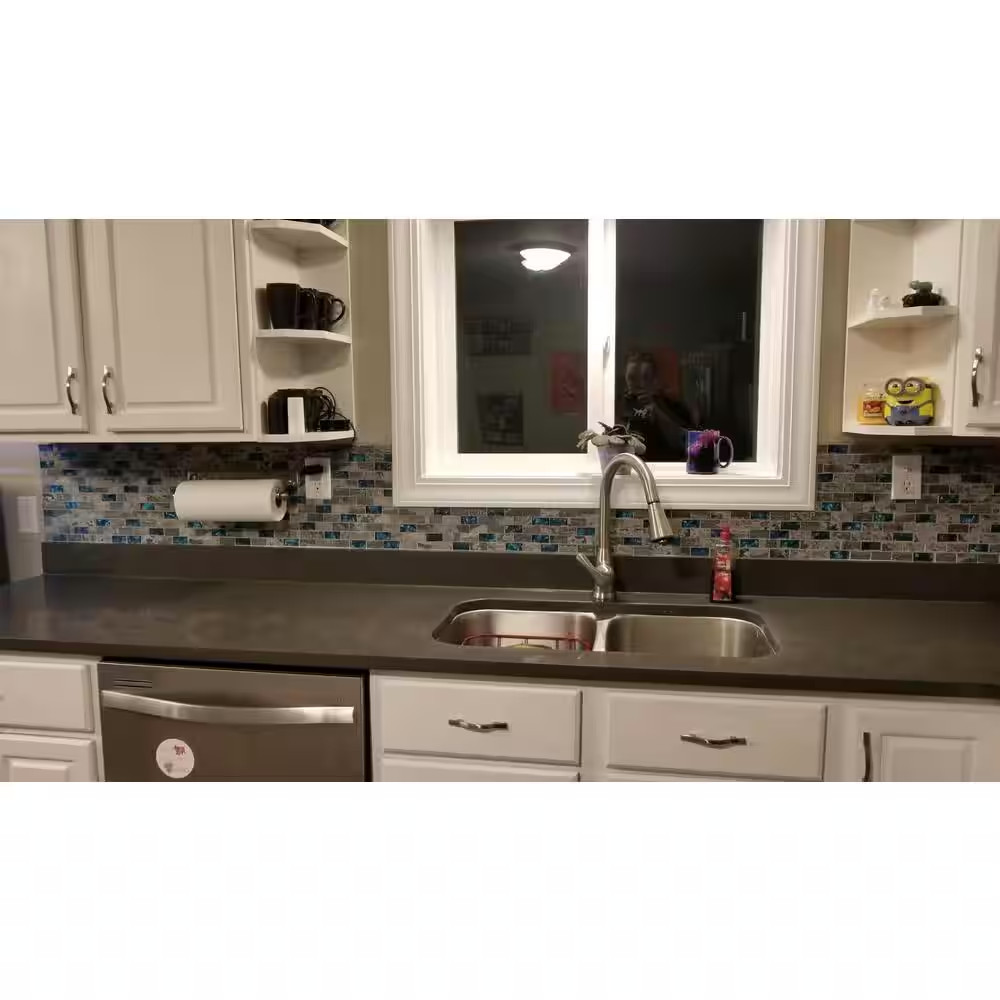 Blue 12 In. X 12 In. Glass Mosaic Tile for Kitchen Backsplash or Bathroom Backsp