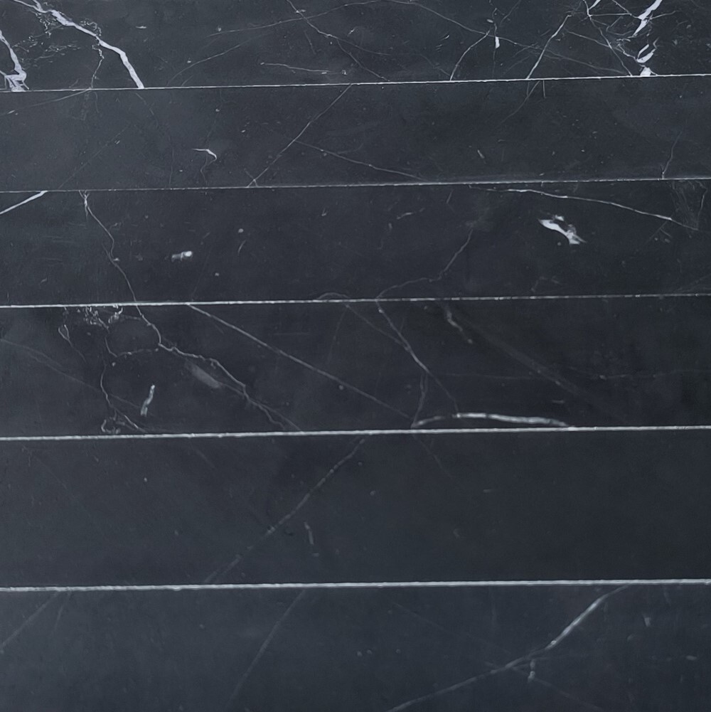 N58H Nero Marquina Black Marble 2×12 Tile Honed